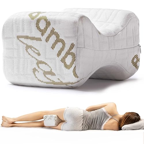 Flowen Almohada Piernas Dormir de Lado Cojin Rodillas y Lumbar Ortopedico Reposapiernas en Espuma...